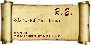 Ráczkövi Emma névjegykártya