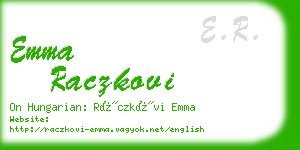 emma raczkovi business card